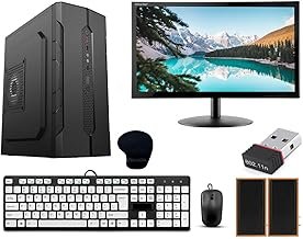 Desktop Computer Set with i5 3470, 8GB RAM, 256GB SSD, 19-inch Monitor, Keyboard, Mouse, WiFi, Speakers, Windows 10, Black