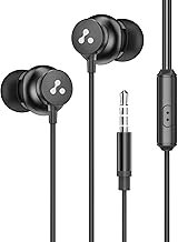 Ambrane Stringz 38 Wired Headphones with Mic, Powerful HD Sound with High Bass, Tangle Free Cable, Comfort in Ear Fit, 3.5mm Jack (Black), Normal