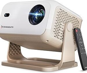 Crossbeats Lumex Cine Smart Home Projector 4k Ultra HD, Native 1080p, Mini Projector for Room,16000 Lumens Android OS, Built-in - Netflix, Prime, YouTube, Portable, Speaker, WiFi, 300" Display Cinema